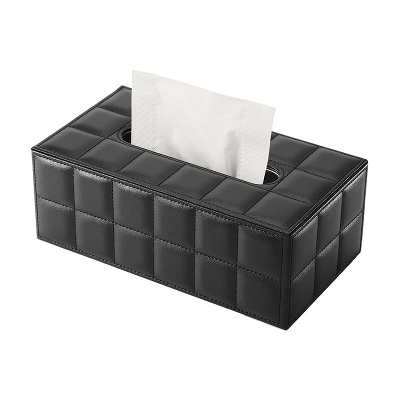 Quilted Leather Tissue Box
