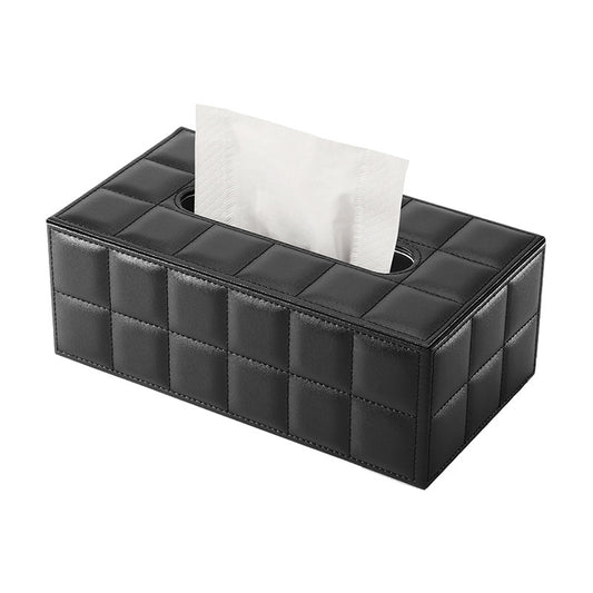 Quilted Leather Tissue Box
