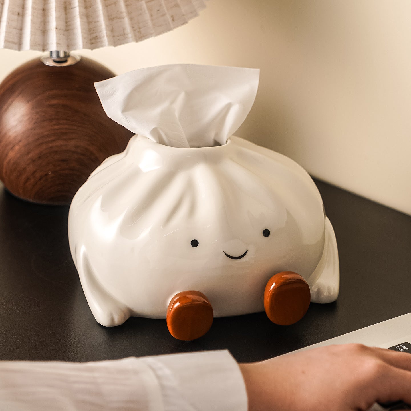 Cute Steamed Bun Ceramic Tissue Box
