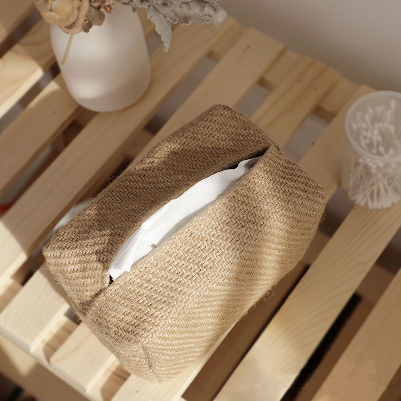Woven Cotton Linen Tissue Pouch