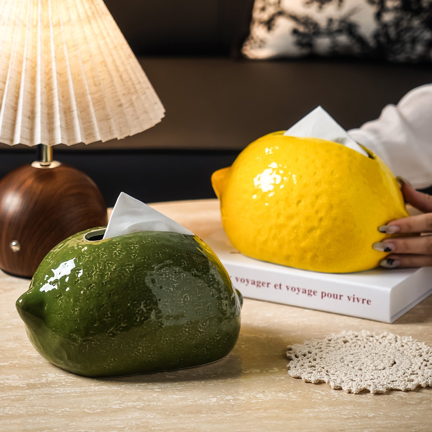 Lemon Ceramic Tissue Box